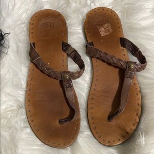 UGG Women's Brown Leather Sandals